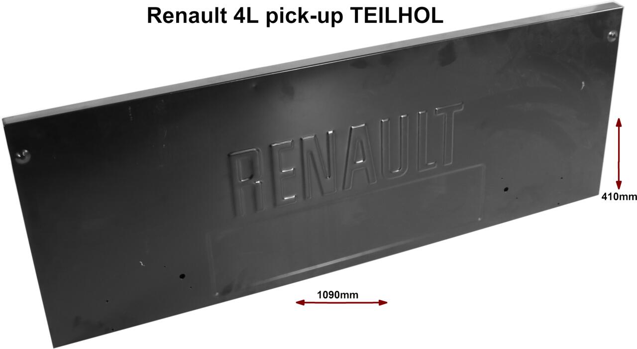R4, Heckklappe für Ladefläche. Passend für Renault R4 TEILHOL (Pick up). Die Bleche sind kathodisch Tauchlackiert (KTL).
