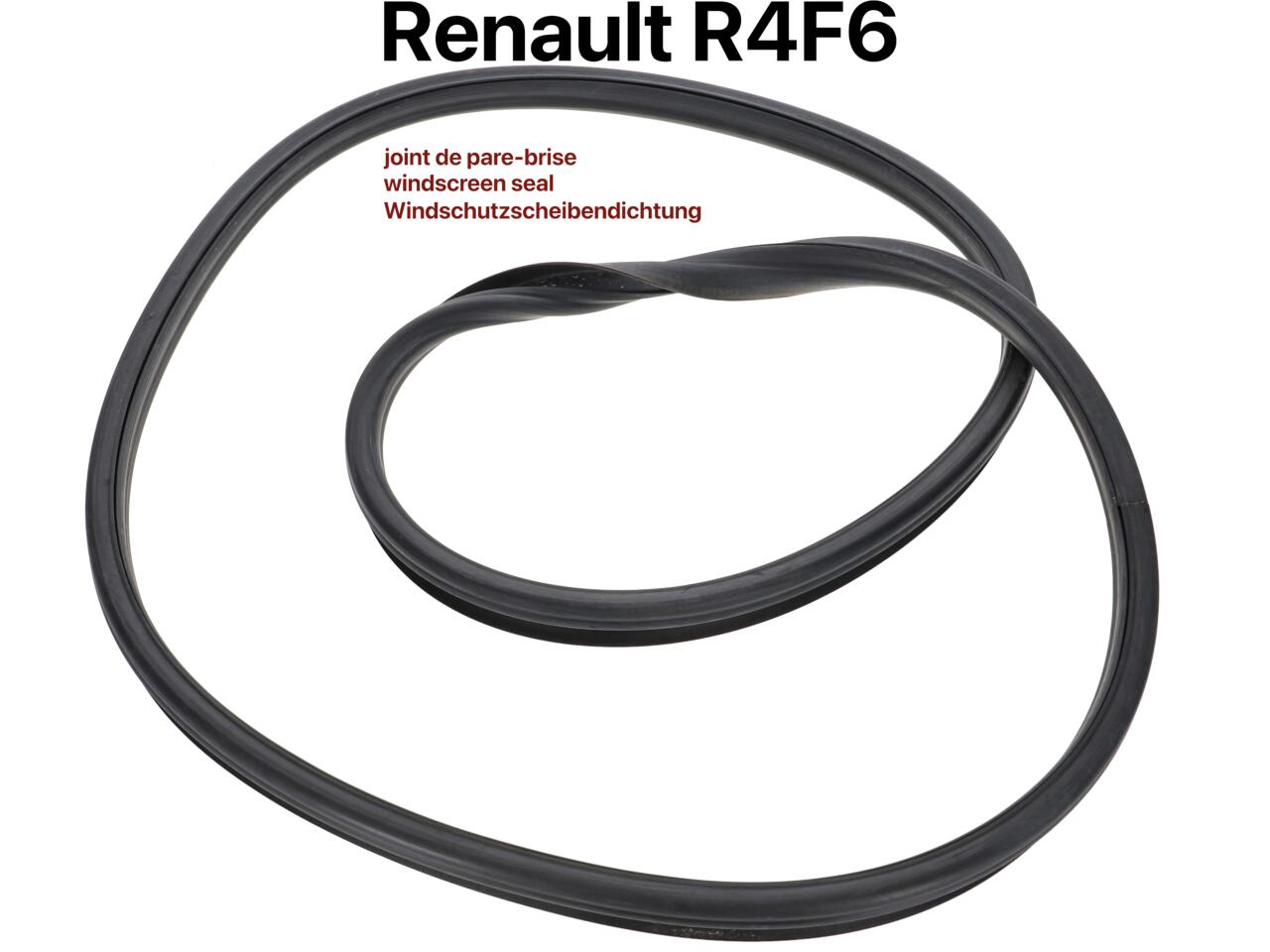 R4 F6, Windschutzscheibendichtung. Achtung, diese Dichtung passt nur auf den Renault R4 F6. Nicht passend für R4 Limousine (Berline) und R4 F4!