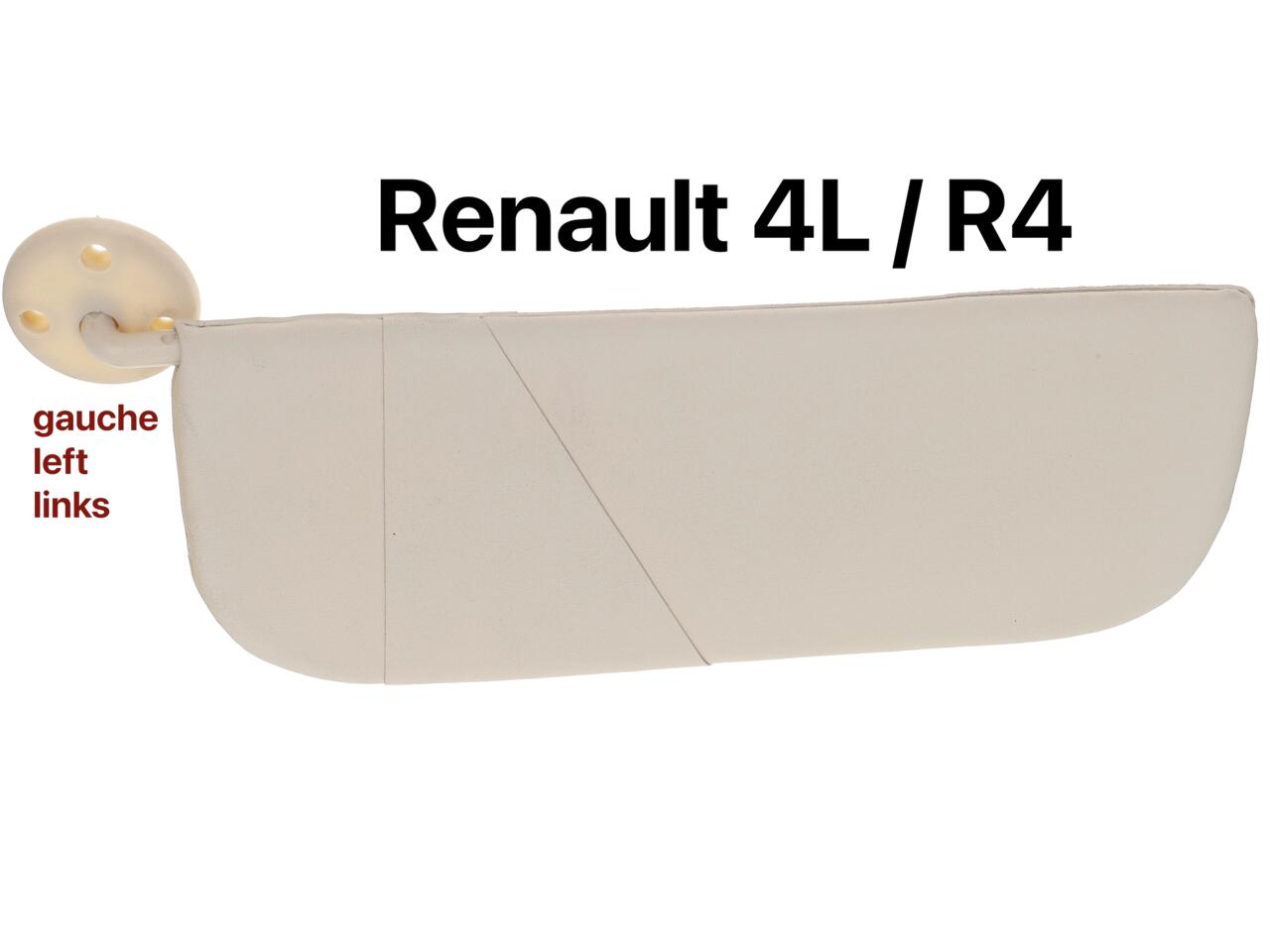 R4, Sonnenblende links. Farbe: beige. Passend für Renault R4.