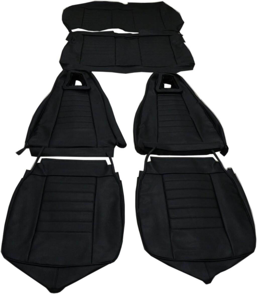 R5, Sitzbezüge (2 x Vordersitz, 1x Rücksitzbank). Passend für Renault R5 TS. Material: Kunstleder schwarz.