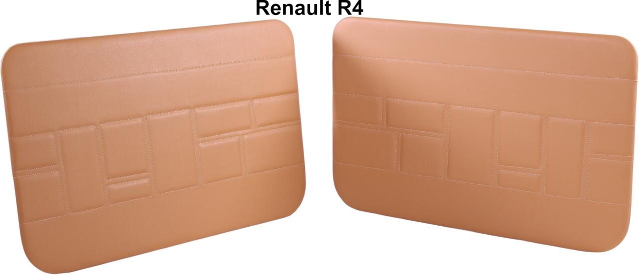 R4, Türverkleidung vorne (2 Stück), Kunstleder braun-beige (Camello). Passend für Renault R4.