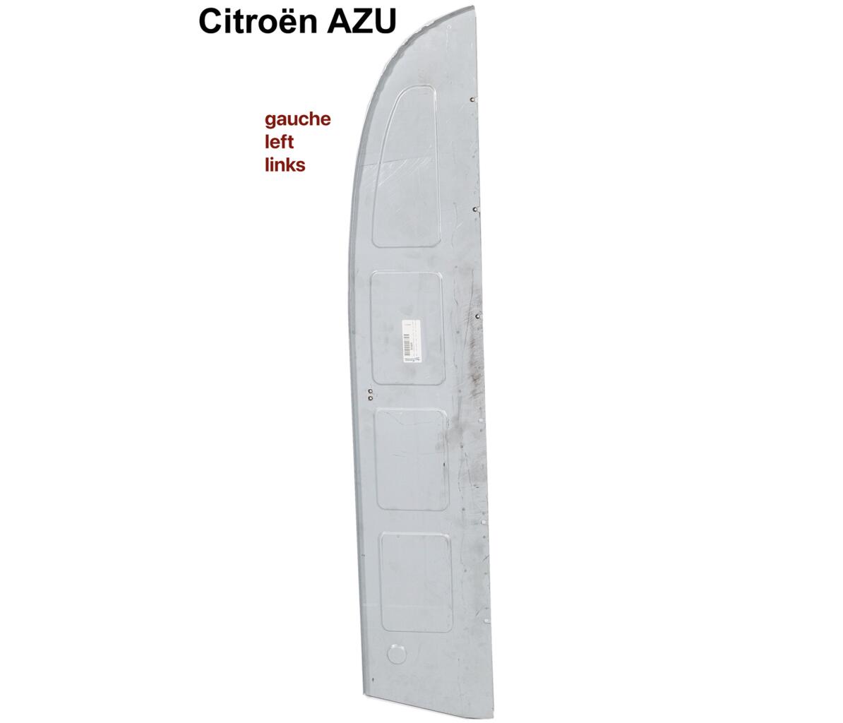 AZU, Rückwand hinten links für Citroen AZU. Das Blech geht komplett von unten bis oben im Kastenaufbau