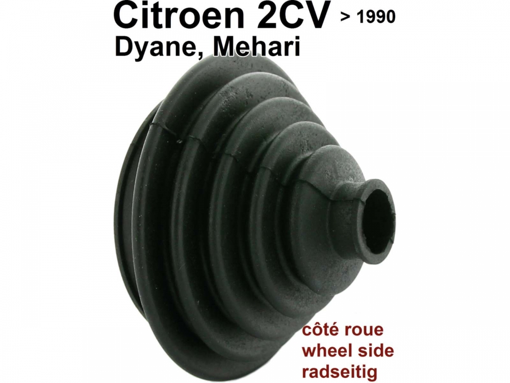 Citroen-2CV - Aandrijfashoes aan wielzijde (zonder vet, zonder klemmen). Geschikt voor Citroen 2CV4 + 2C
