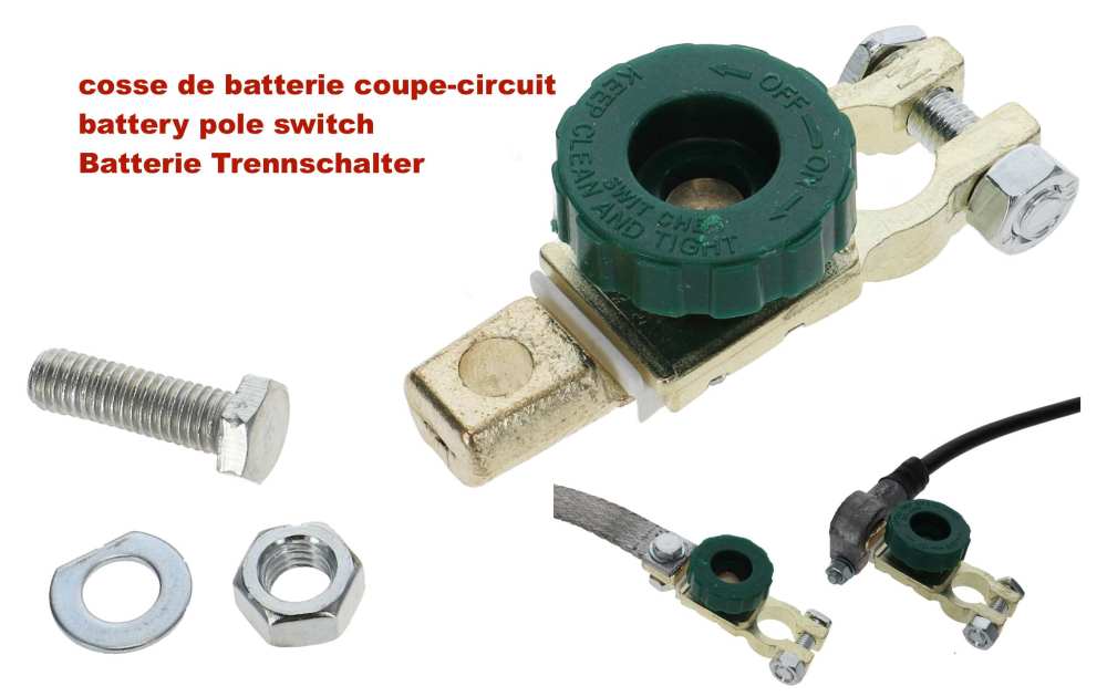 Renault - Accuklem - ontkoppelaar recht. Draai gewoon de kartelschroef los en het hele elektrische c