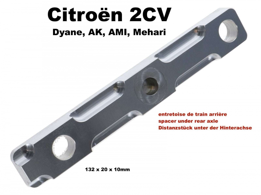 Citroen-2CV - Afstandsblok onder de achteras. Materiaal: gegoten aluminium. Geschikt voor Citroen 2CV. A