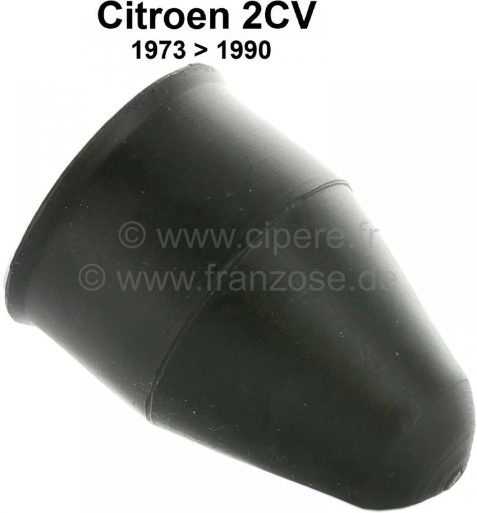 Citroen-2CV - Rubberen stootranden voor de swingarm, aan de achterkant van de wielkast. Kegelvormig. Ges