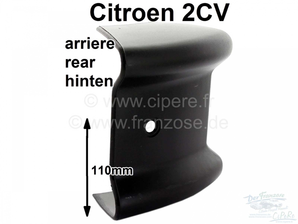 Citroen-2CV - Hoek achterbumper, voor Citroen 2CV6. (plastic achterhoek). De beschermhoeken werden allee