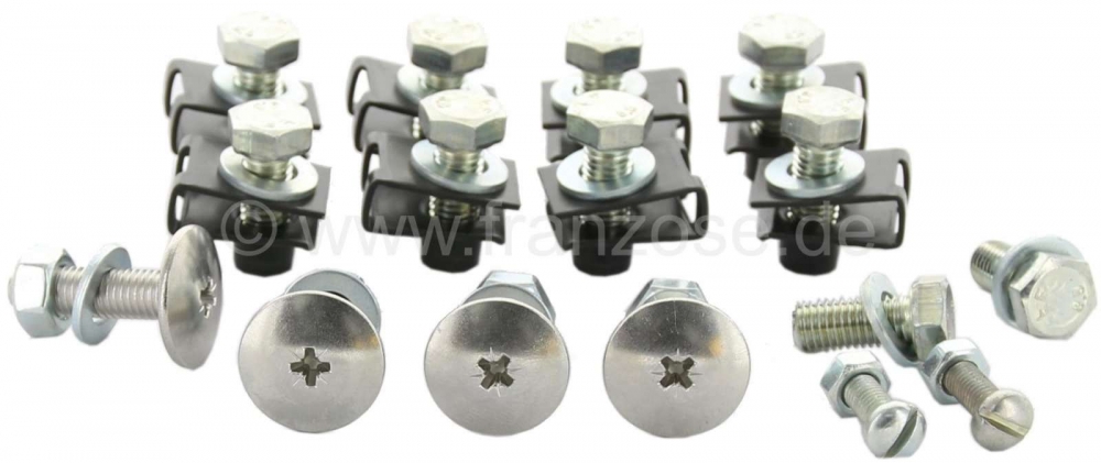 Citroen-2CV - Montageset achterbumper (schroeven). Geschikt voor Citroen 2CV6, vanaf modeljaar 07/1979 t