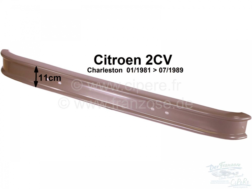 Citroen-2CV - Achterbumper voor Citroen 2CV6 Charleston, hoge (11cm) versie! Gemonteerd van 01/1981 tot 