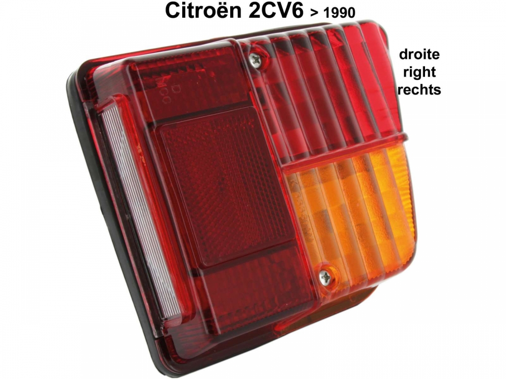 Citroen-2CV - Achterlicht rechts. Geschikt voor Citroen 2CV, tot bouwjaar 1990, zeer hoge kwaliteit repr