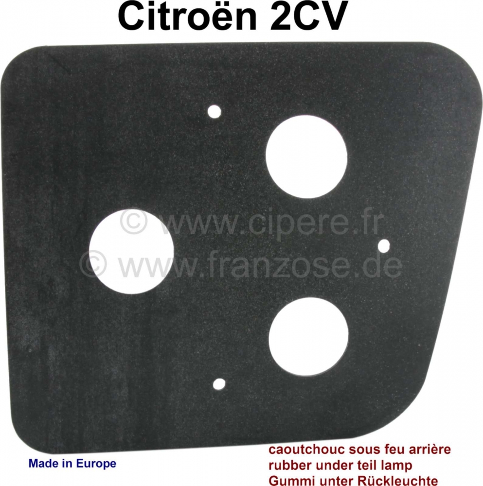 Citroen-2CV - Achterlicht, rubber onder de achterlichtaansluiting voor Citroen 2CV. Montage links + rech