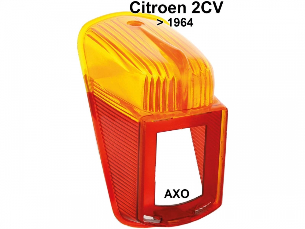 Sonstige-Citroen - Achterlichtkap, geschikt voor Citroen 2CV tot 1964 (schuine achterplaat). Kleur: oranje + 