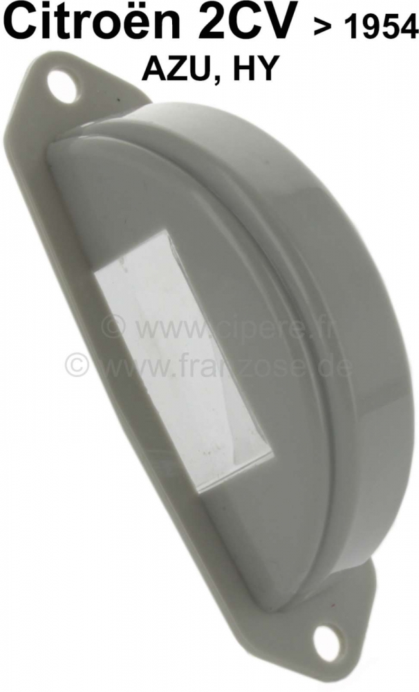 Citroen-2CV - Kentekenplaatverlichting kap, midden. Geschikt voor Citroen 2CV, tot 1954, AZU 250 + HY (v