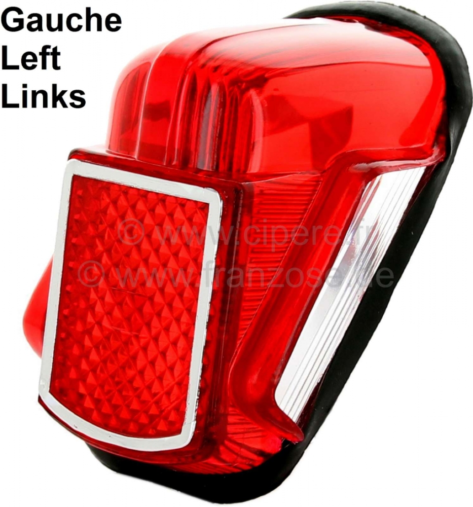 Citroen-2CV - Linker achterlichtkap, geschikt voor Citroen 2CV tot modeljaar 1964 (schuine achterplaat).