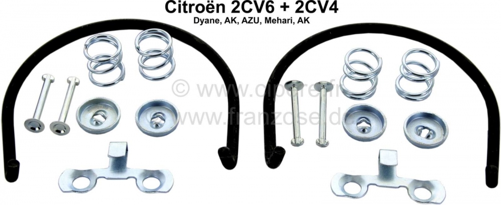 Citroen-2CV - Montageset remschoenen achter, geschikt voor Citroen 2CV. Leveringsomvang: 4x borgpen met 