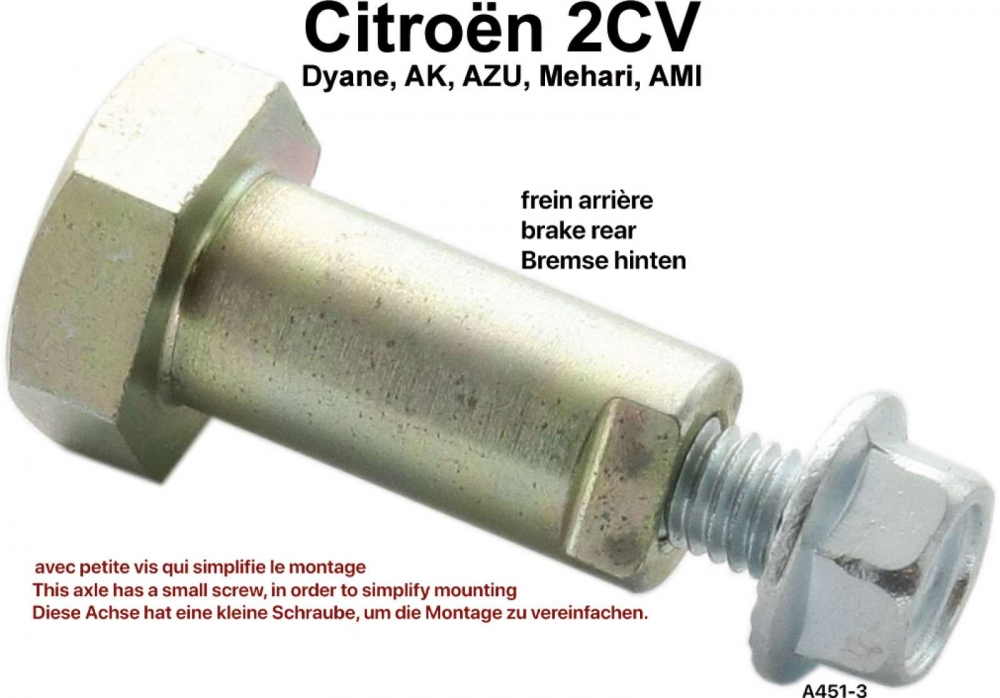Citroen-2CV - Remcentrering: Remschoencentrering nokas, geschikt voor Citroen 2CV + Citroen DS. Voor all
