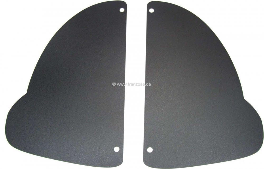 Alle - 2CV, achterspatbord, stenenvanger hoekfolie. (1 paar). Zelfklevend. Reproductie technisch 