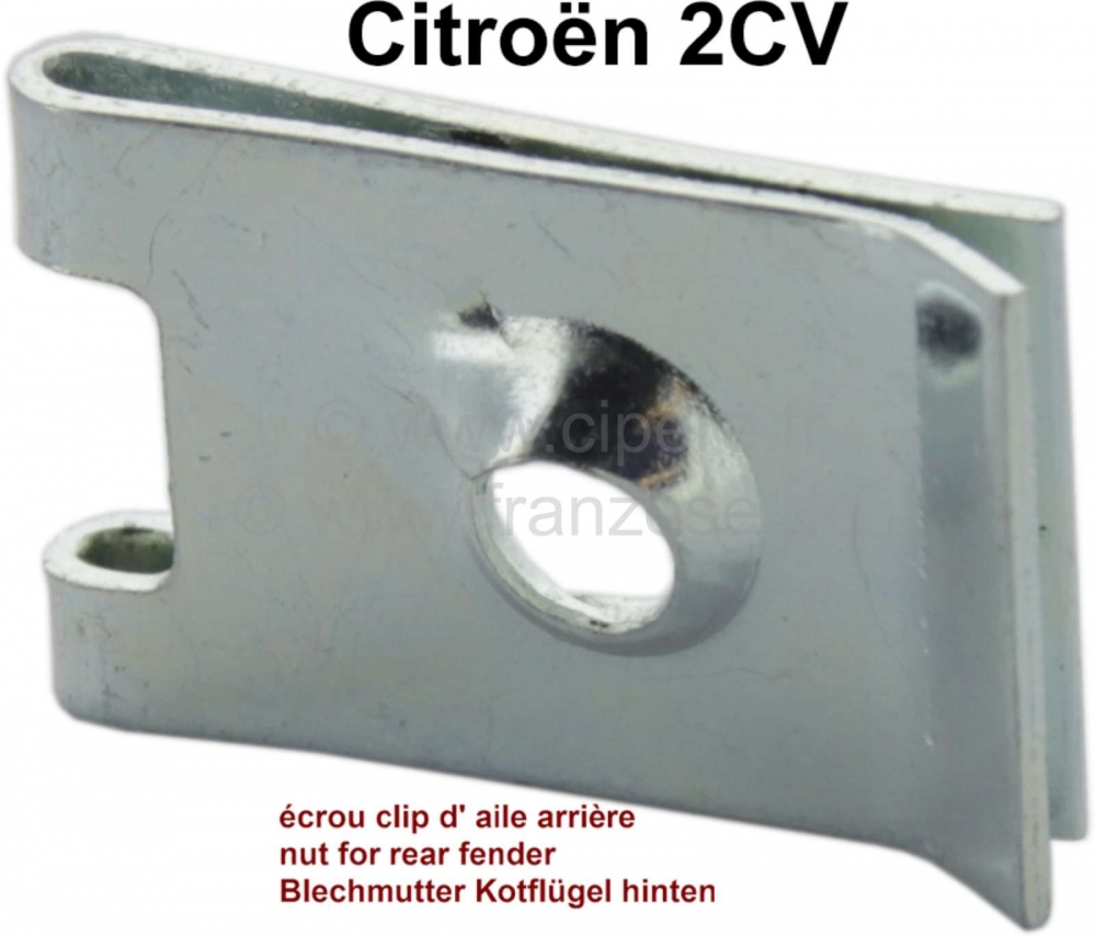 Sonstige-Citroen - 2CV, achterspatbord, verzinkte plaatmoer. (Schuifmoer, bevestiging spatbord aan binnenspat
