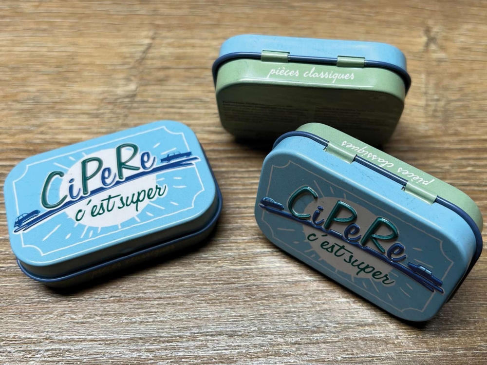 Renault - Pepermunt pastilles blikje CiPeRe. Het blikje is ook superpraktisch (als het leeg is) voor