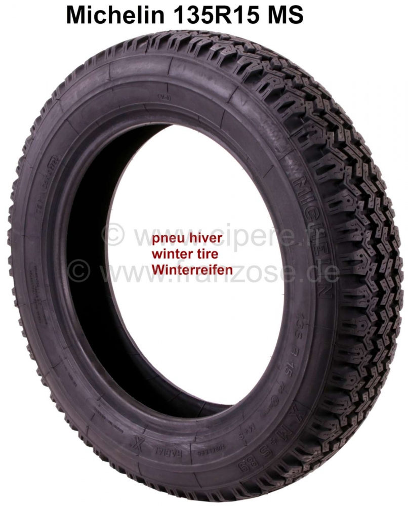 Citroen-2CV - Winterband 135R15MS. Fabrikant Michelin. Geschikt voor Citroen 2CV. Ook zeer geschikt als 