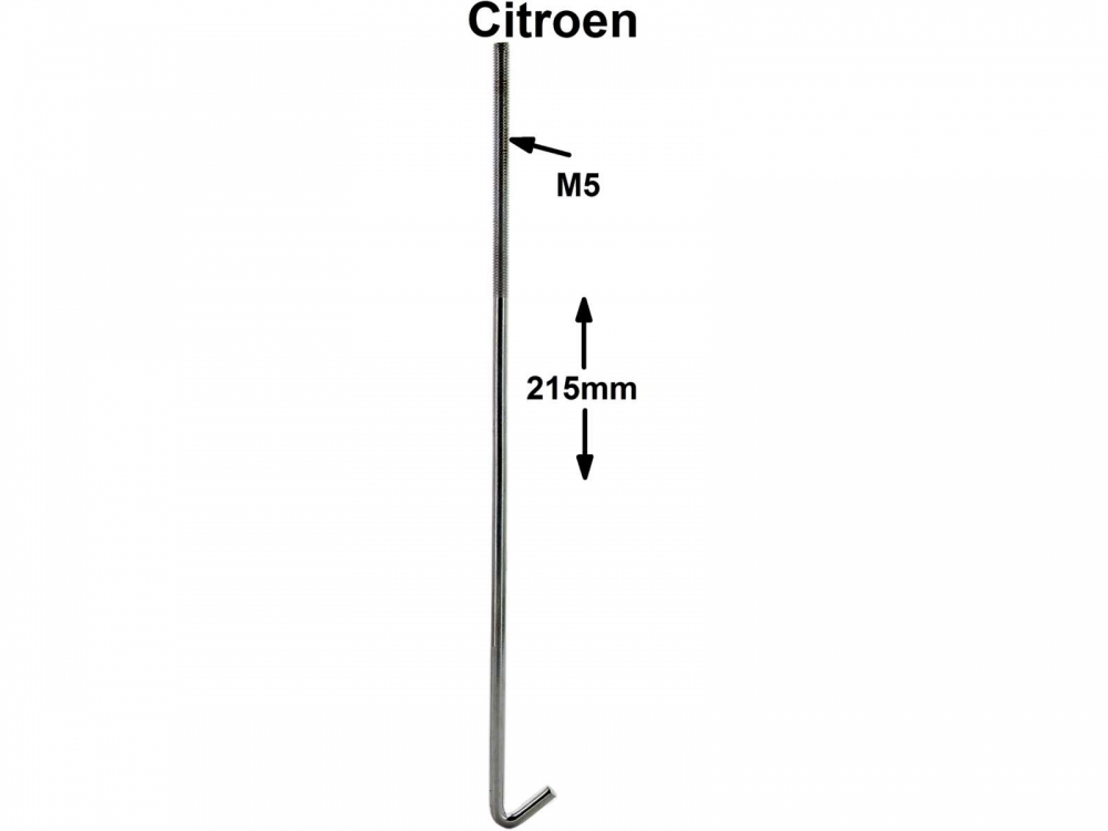 Sonstige-Citroen - Batterijhouderhaak, 215 mm lang. M5 schroefverbinding. Geschikt voor Citroen DS, HY. 2CV e