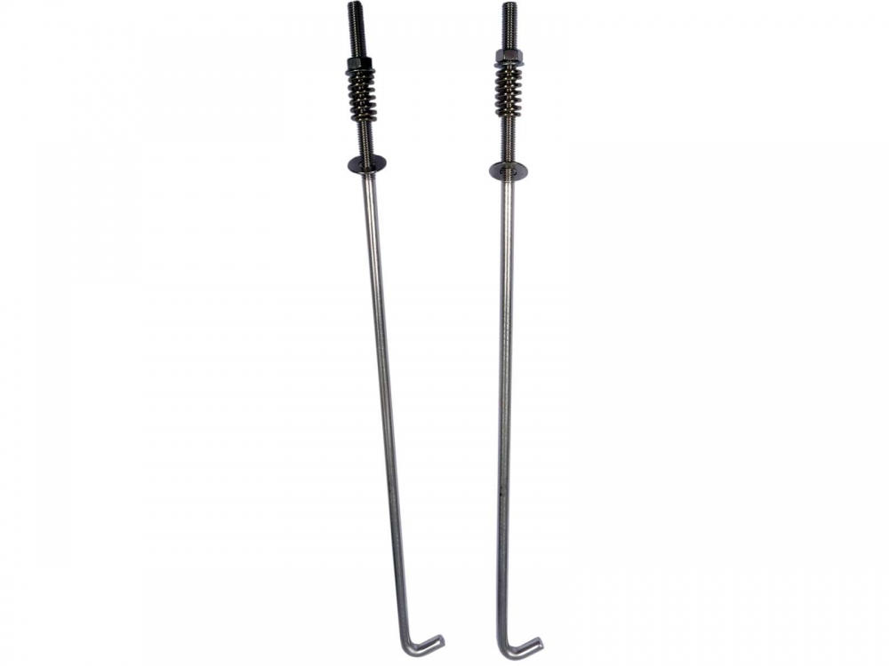 Citroen-2CV - Roestvrijstalen accuhouders, 2 stuks! Geschikt voor 2CV. Lengte 235mm.