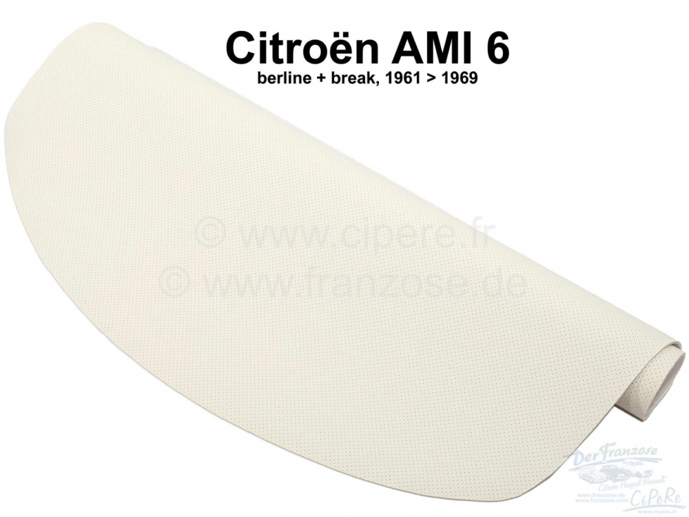 Citroen-2CV - Hemelbekleding van imitatieleer (geperforeerde look), gelamineerd (gevoerd) met schuim. Ge