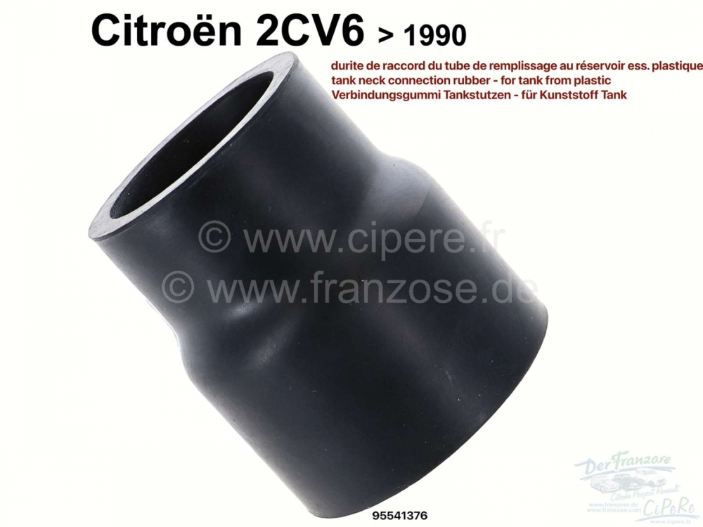 Citroen-2CV - Aansluitrubber benzinevulopening voor Citroen 2CV. Voor voertuigen met een plastic benzine
