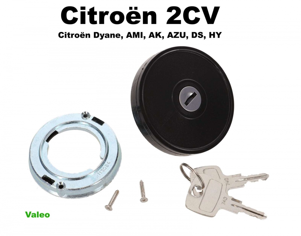 Citroen-2CV - Afsluitbare tankdop, kleur zwart. Geschikt voor Citroen 2CV, Dyane, DS, HY.