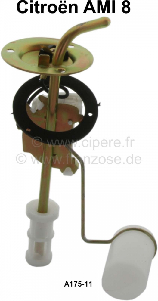 Citroen-2CV - Brandstoftanksensor Citroen AMI8 , 12 Volt. Reproductie. Pakking brandstofzender apart bes