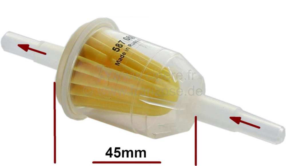 Citroen-2CV - Universeel benzinefilter, gemaakt van kunststof. Universele pasvorm, bijv. voor 2CV, DS, 1