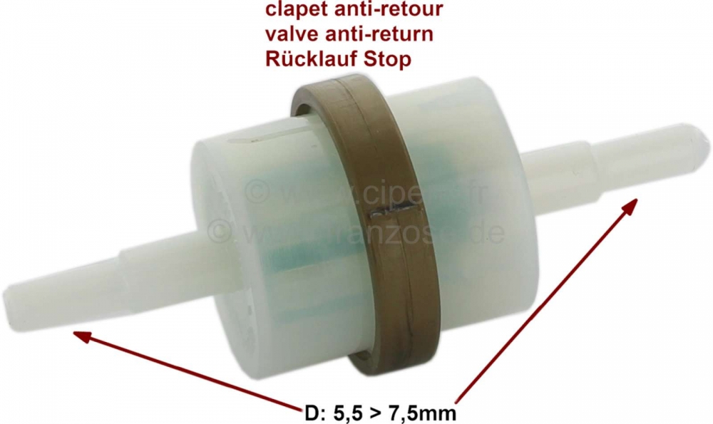 Alle - Universeel benzinefilter met terugslagklep (membraan)! De klep voorkomt dat de benzine ter