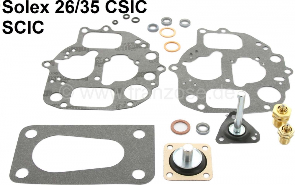 Citroen-2CV - Carburateurreparatieset voor ovale carburateur (zonder sproeiers), voor Citroen 2CV6 (tot 