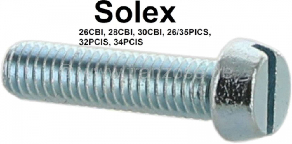 Citroen-2CV - Stelschroef voor stationair toerental (gasklepstop) voor Solex-carburateurs. Geschikt voor