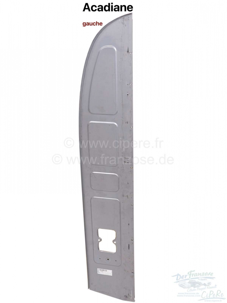 Citroen-2CV - ACDY, achterwand links achteraan de doosromp. Van boven naar beneden. Geschikt voor Citroe