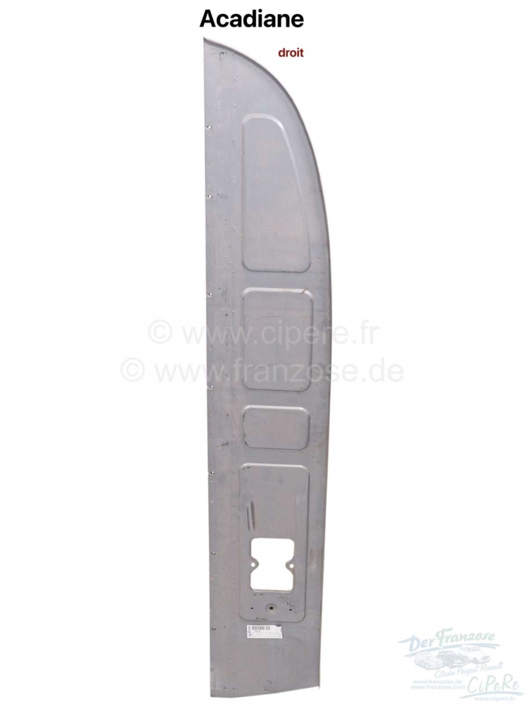 Citroen-2CV - ACDY, achterwand rechtsachter de doosromp. Van boven naar beneden. Geschikt voor Citroen A