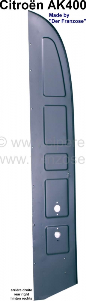 Citroen-2CV - AK 400, achterpaneel, rechts achter in laadbak. Geschikt voor Citroen AK400, zeer goede kw