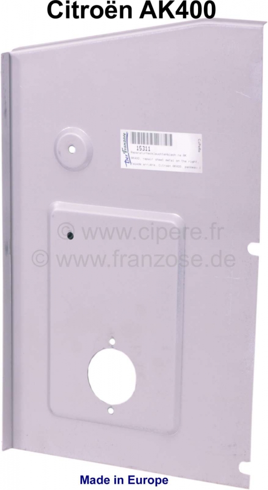 Citroen-2CV - AK 400, reparatieplaat rechts, voor de achterlichten. Gemaakt in Europa, geschikt voor Cit