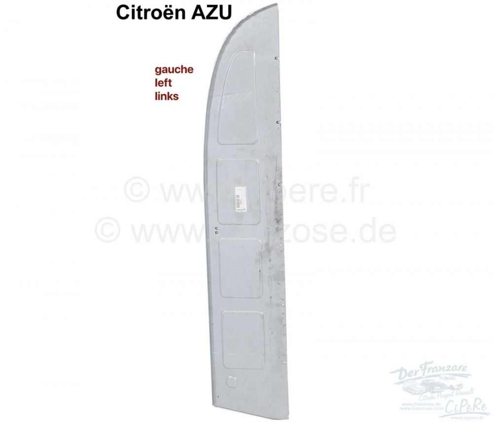 Citroen-2CV - AZU, linker achterpaneel voor Citroen AZU. Het plaatwerk loopt volledig van de onderkant n