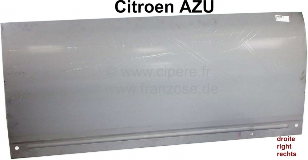 Citroen-2CV - AZU, linker zijpaneel (doosromp), zonder venster. Geschikt voor Citoen AZU. Reproductie ui