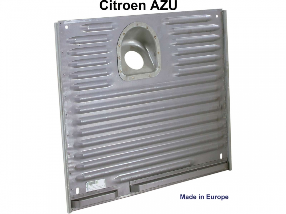 Citroen-2CV - AZU, tankplaat voor Citroen AZU 250, klein gegolfd plaatstaal. Het plaatwerk is elektrolyt