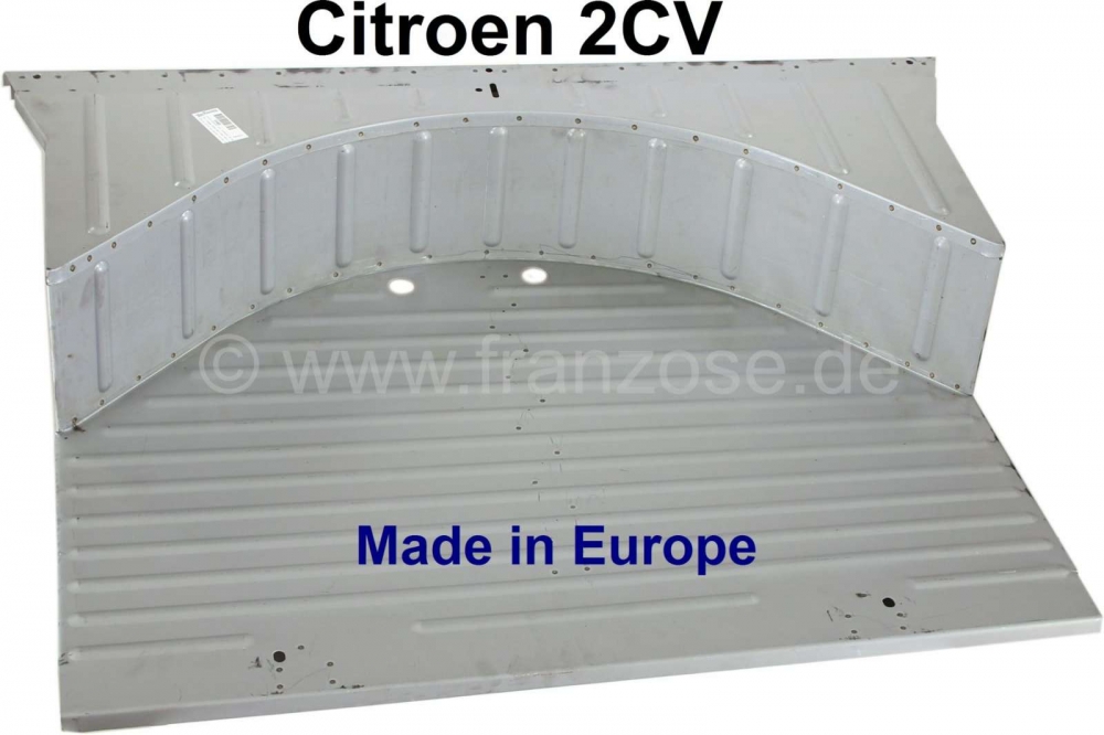 Citroen-2CV - 2CV, kofferdeksel met alle bekledingen en verstevigingen (kofferbak). Incl. staande plaat 