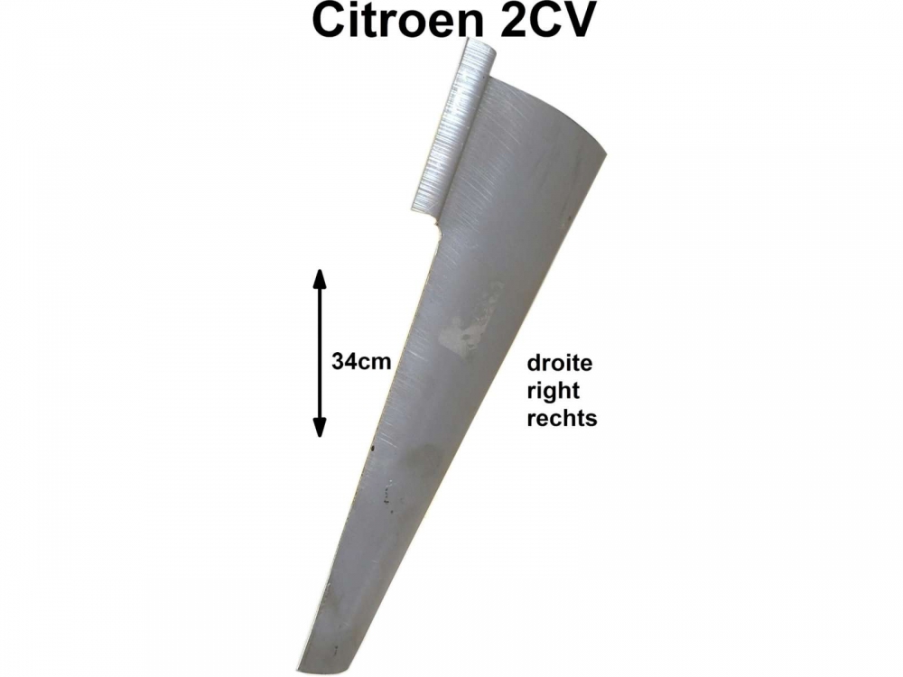 Citroen-DS-11CV-HY - 2CV, wielkast, carrosserierand rechtsachter. Heel vaak is het overlappende plaatwerk op de