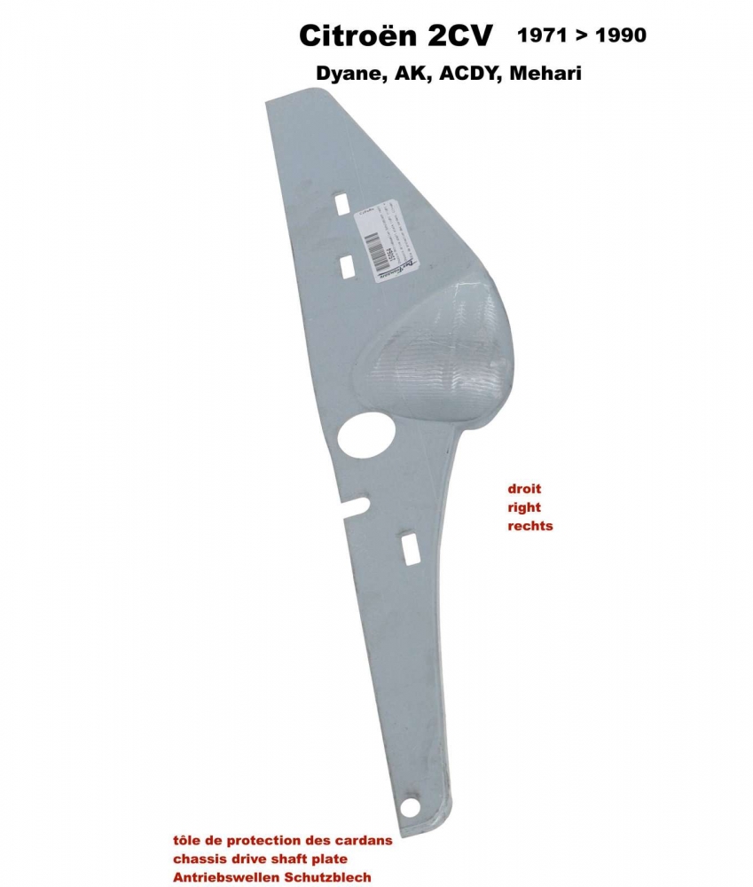 Peugeot - Chassisbeschermplaat aandrijfas rechts (vleugel rechts), als vervanging (om in te lassen) 