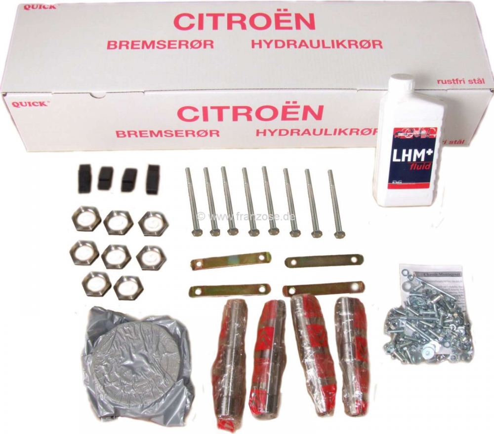 Citroen-2CV - Groot chassis montageset voor Citroen 2CV6 met schijfremmen. Het allround zorgeloos pakket