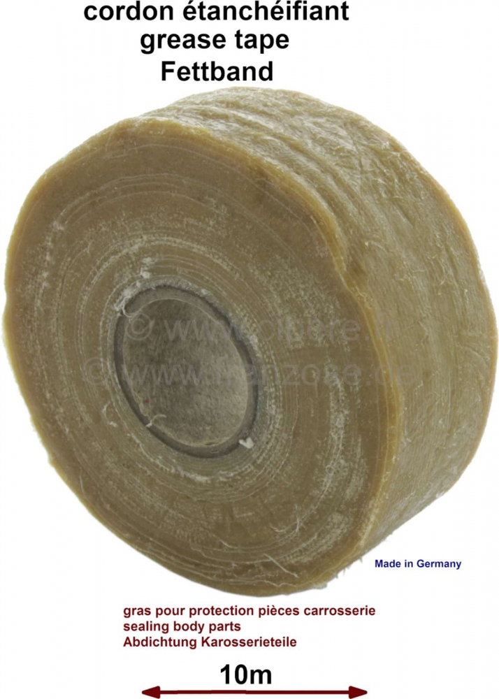 Citroen-2CV - Vetband, ideaal voor het afdichten van geschroefde plaatdelen, 10 meter lang, 50 mm breed.