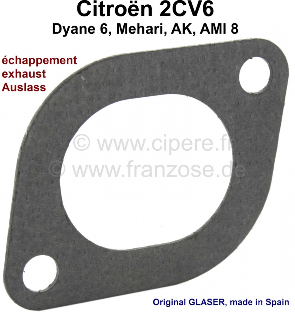 Citroen-2CV - Pakking uitlaatspruitstuk, voor 602cc motor. 2CV6. Or.No. 96177786. Originele fabrikant 