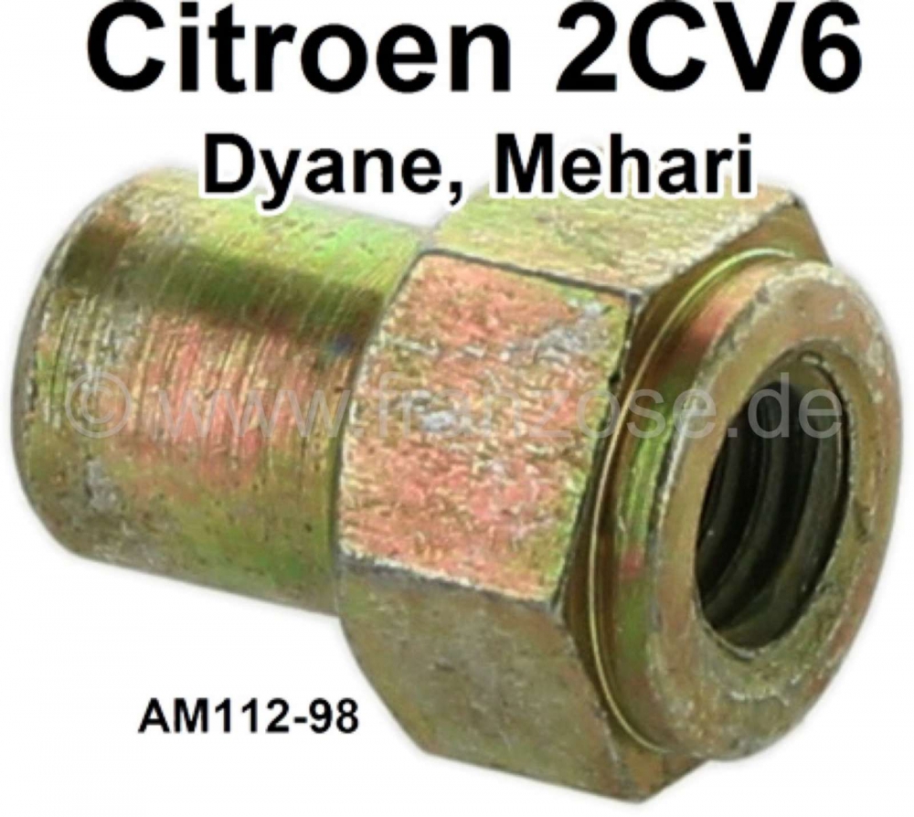 Citroen-2CV - Tuimelaarmoer (bevestiging). Geschikt voor Citroen 2CV6. Of. Nr. AM112-98