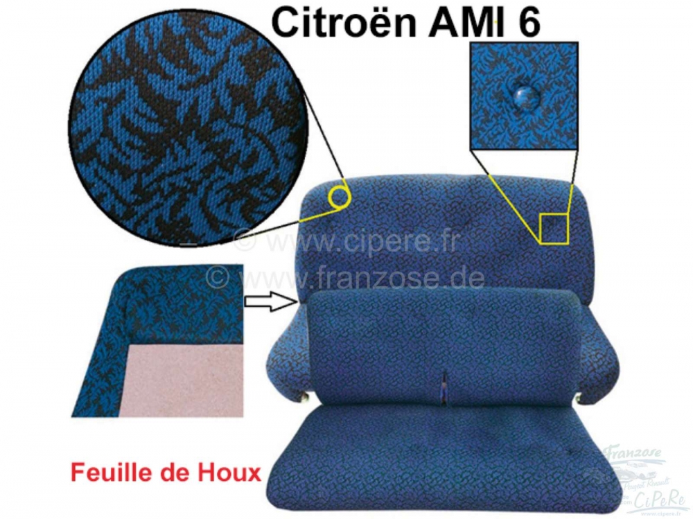 Citroen-2CV - AMI 6, stoelhoes AMI6 voor + achter. Geschikt voor 1 voorbank + 1x achterbank. Materiaal: 
