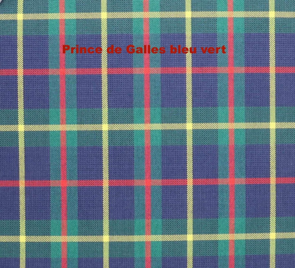 Citroen-2CV - 2CV oud, stoelhoezen voor + achter, hangmat, stof geblokt blauwgroen (Prince de Galles 2CV